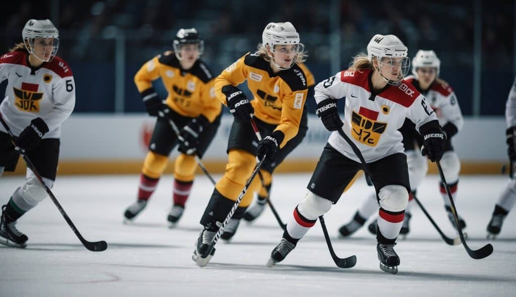 A group of female hockey players from Germany competing in international tournaments